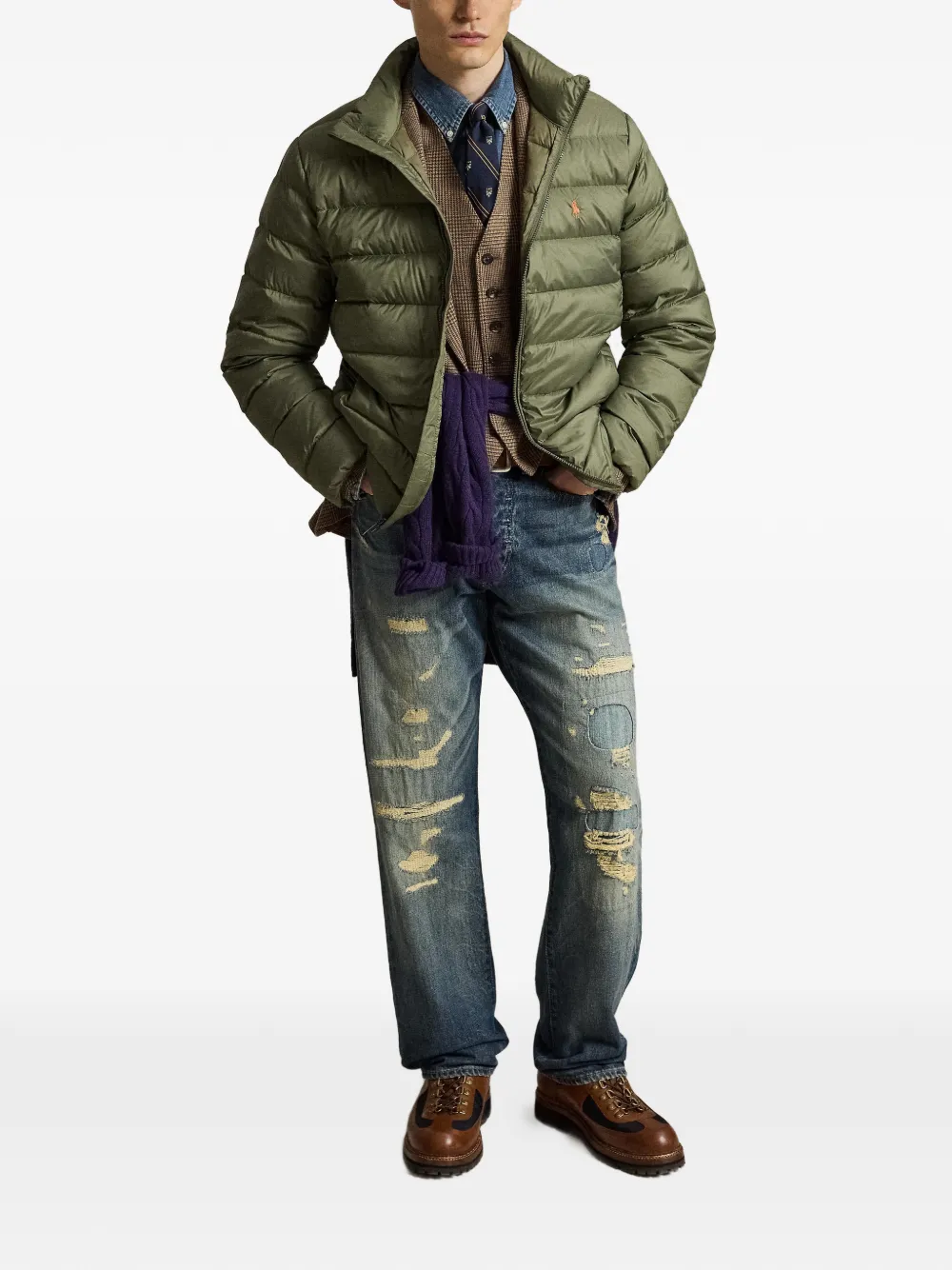Polo Ralph Lauren Gewatteerd jack met opstaande hals Groen