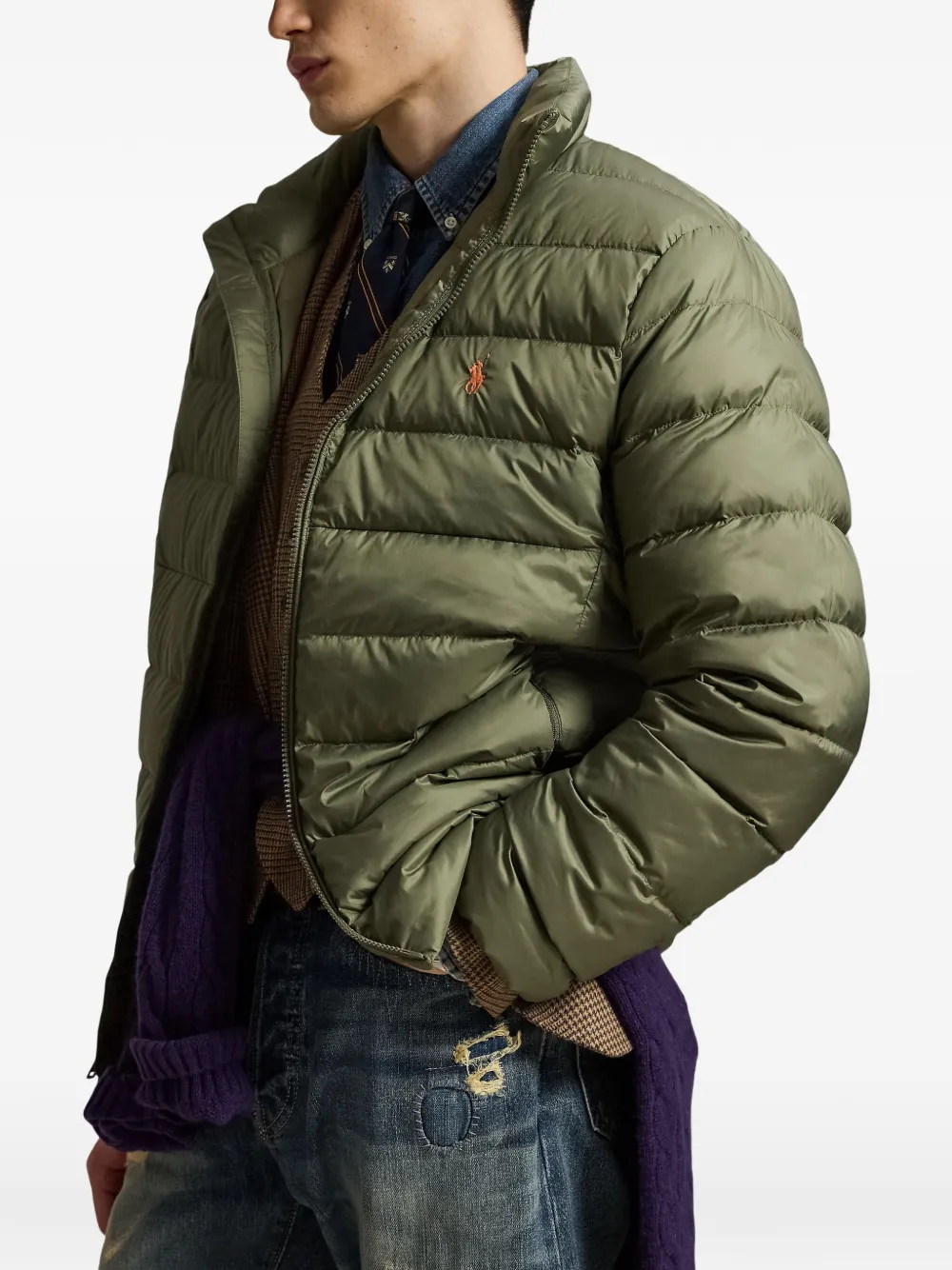 Polo Ralph Lauren Gewatteerd jack met opstaande hals Groen