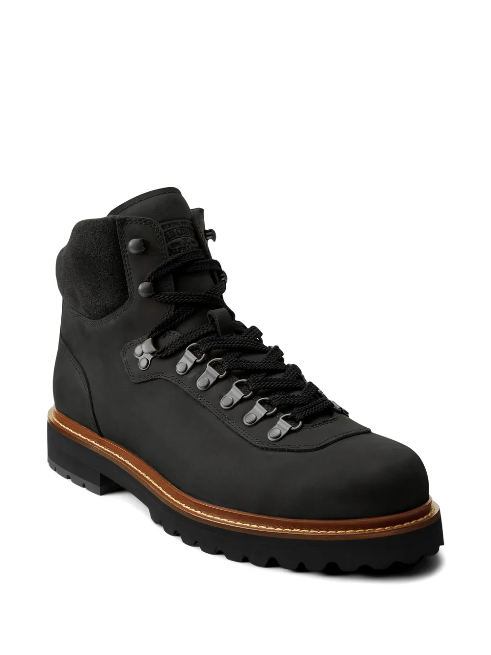 Polo Ralph Lauren Leren veterlaarzen Zwart