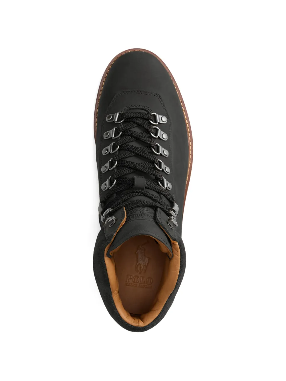 Polo Ralph Lauren Leren veterlaarzen Zwart