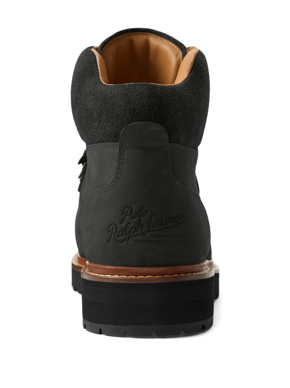 Polo Ralph Lauren Leren veterlaarzen Zwart