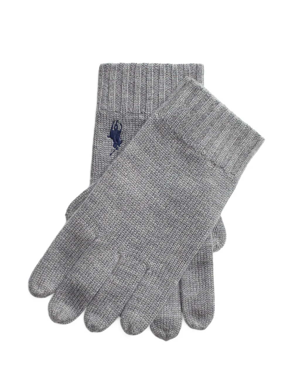 Polo Ralph Lauren ribbed logo-embroidered gloves - Grigio