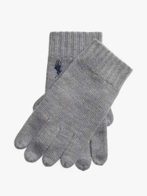 Polo Ralph Lauren ribbed logo-embroidered gloves