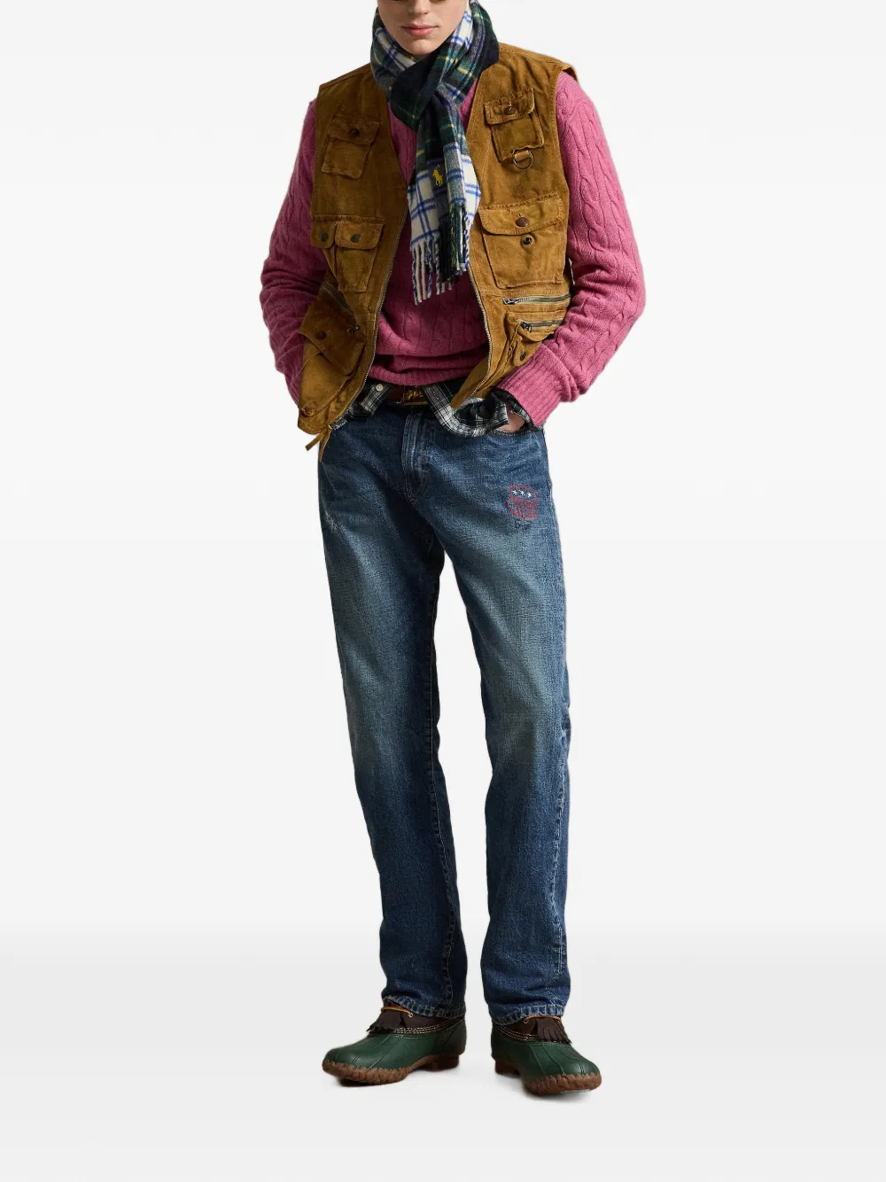 Polo Ralph Lauren Utility suède gilet Bruin