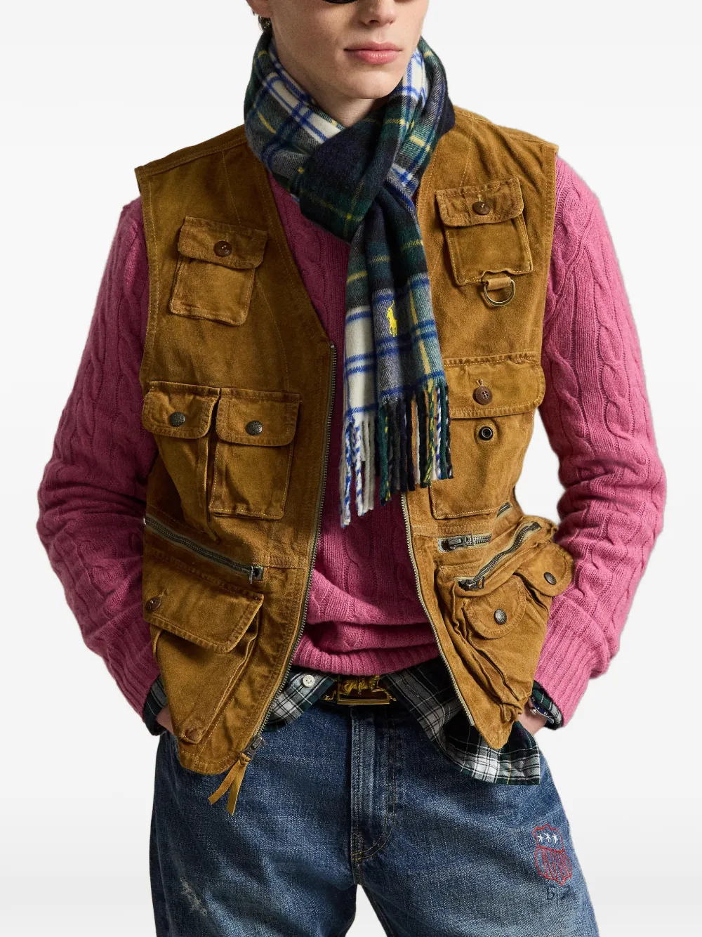 Polo Ralph Lauren Utility suède gilet Bruin