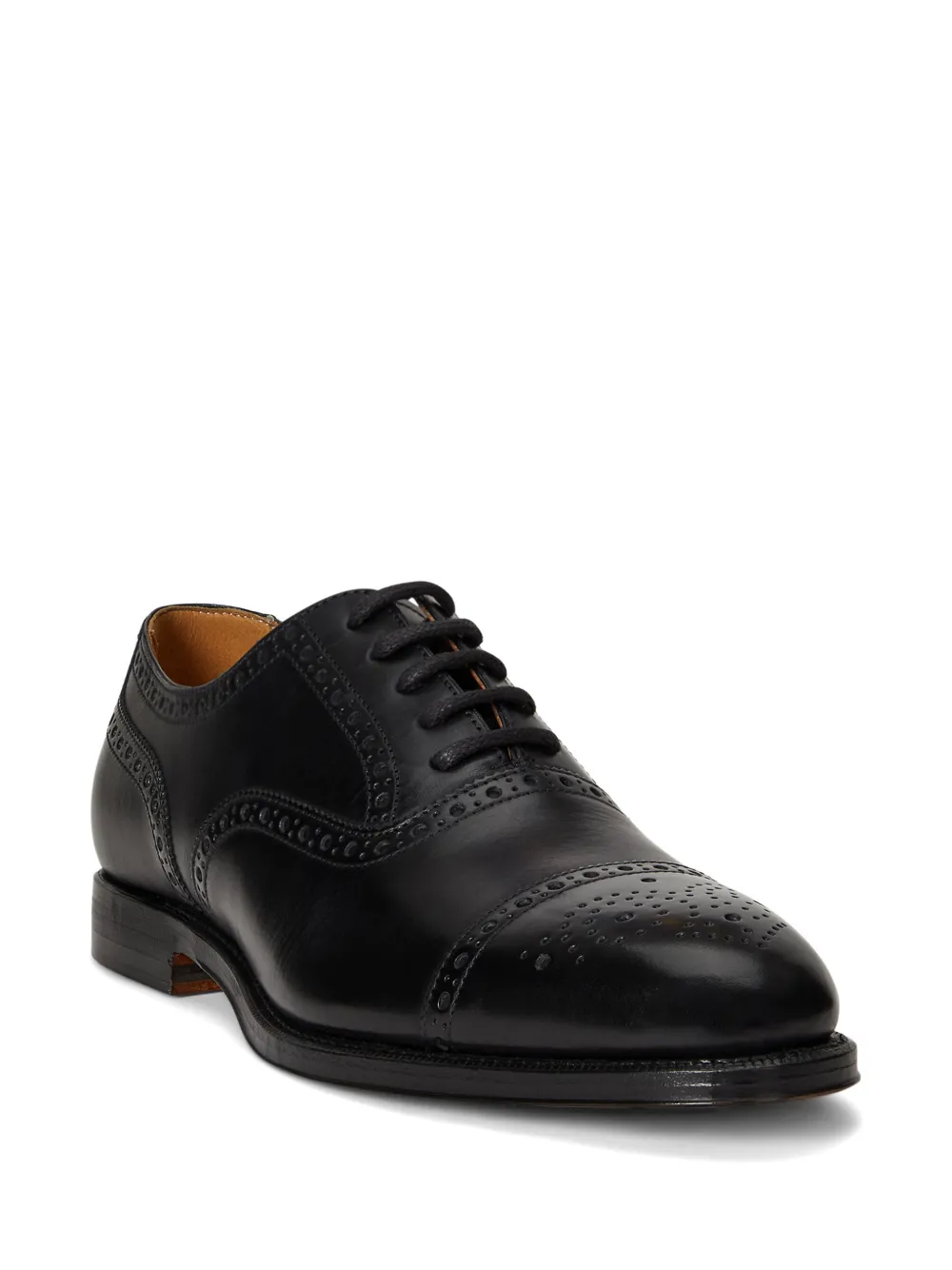 Polo Ralph Lauren Maestra Oxford schoenen met geperforeerde neus Zwart