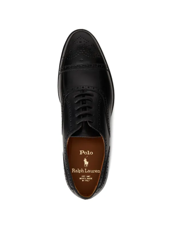 Polo Ralph Lauren Maestra Perforated cap-toe Oxford Shoes | Black