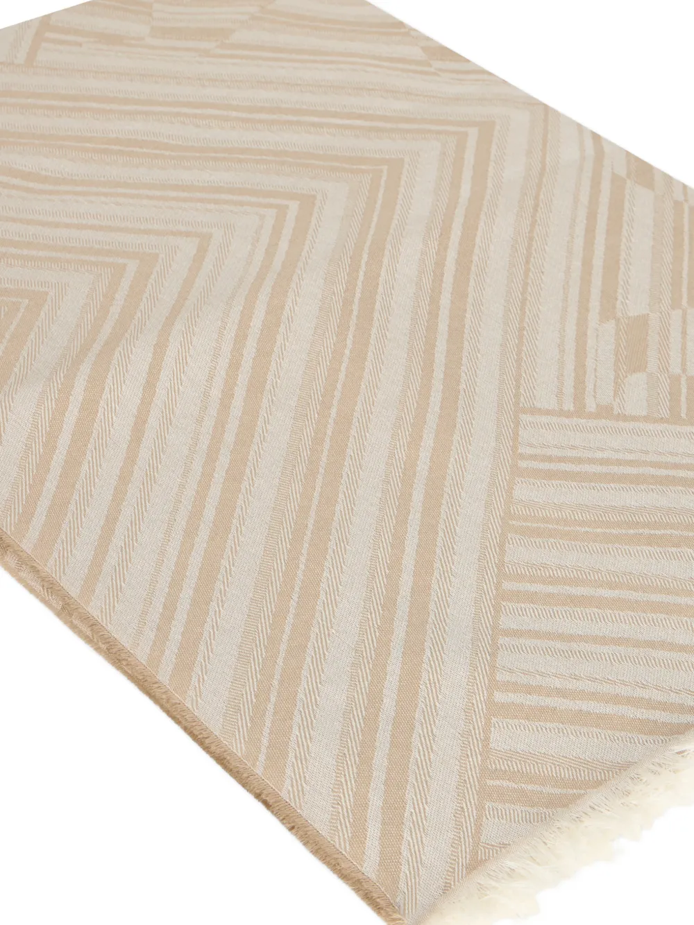 Max Mara Gestreepte sjaal met franje Beige