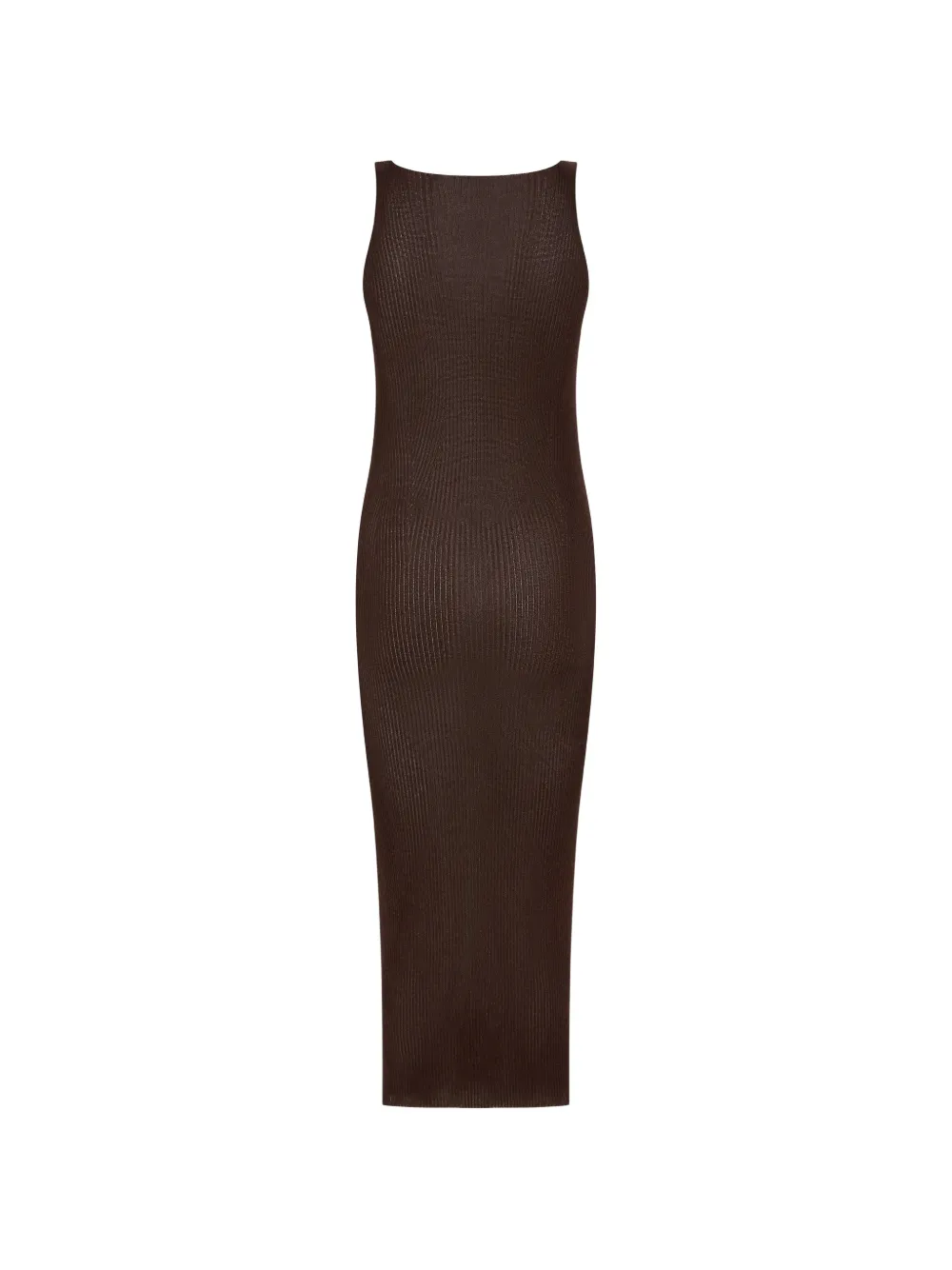  Alpha Studio V-neck Ribbed-knit Dress - Brown 