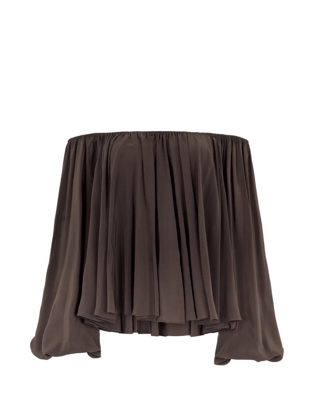 7 For All Mankind elasticated off-shoulder top - Marrone