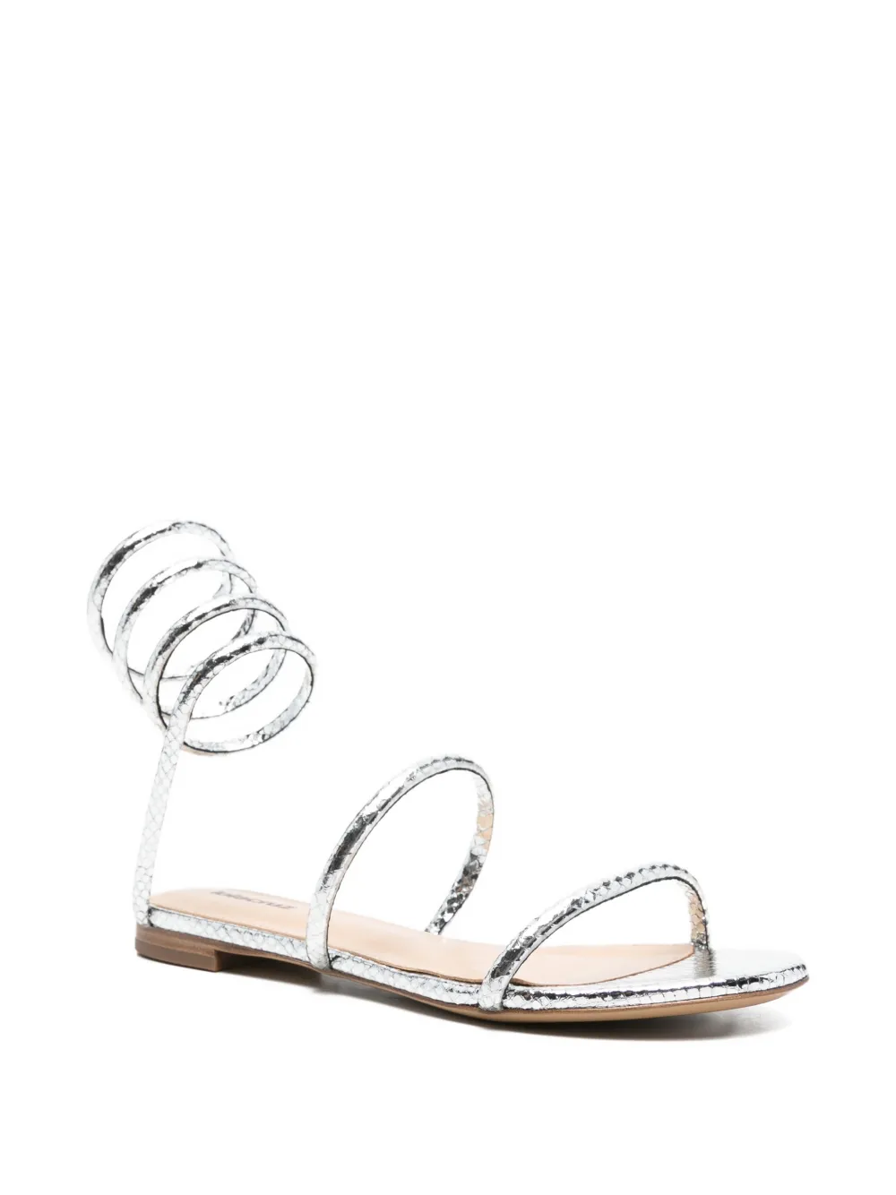 Lola Cruz Piale spiral-ankle-strap sandals Zilver