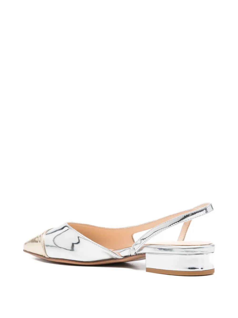 Anna F. pointed-toe slingback flat pumps Zilver