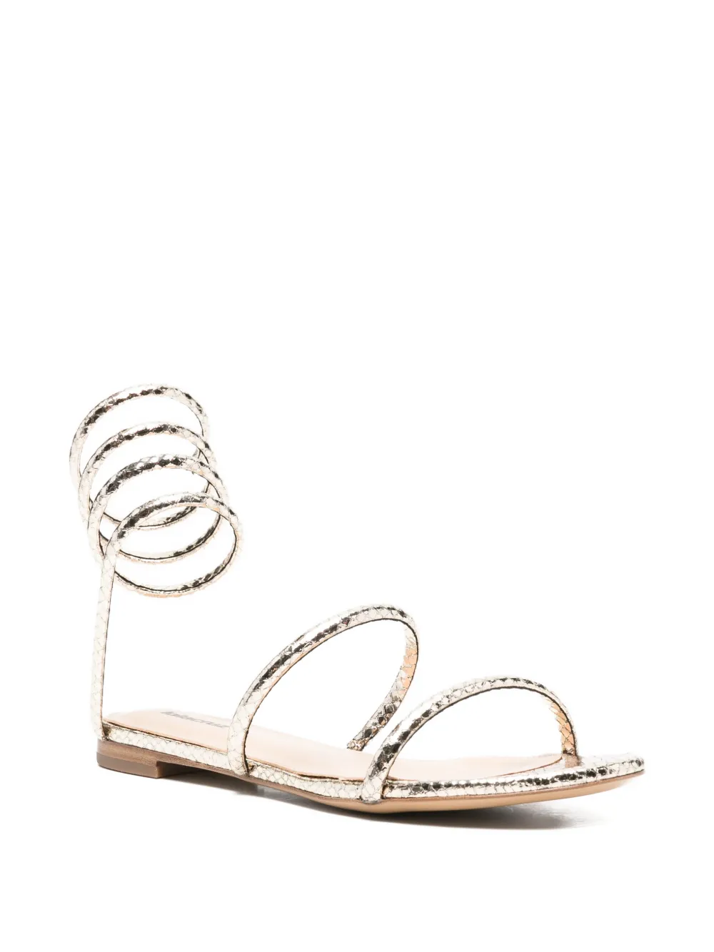 Lola Cruz Greta sandalen met spiraal bandje Goud