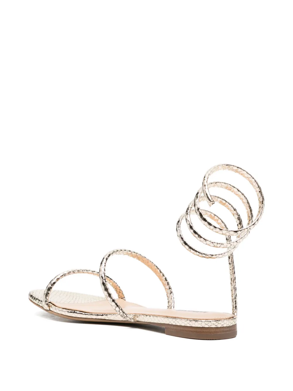 Lola Cruz Greta sandalen met spiraal bandje Goud