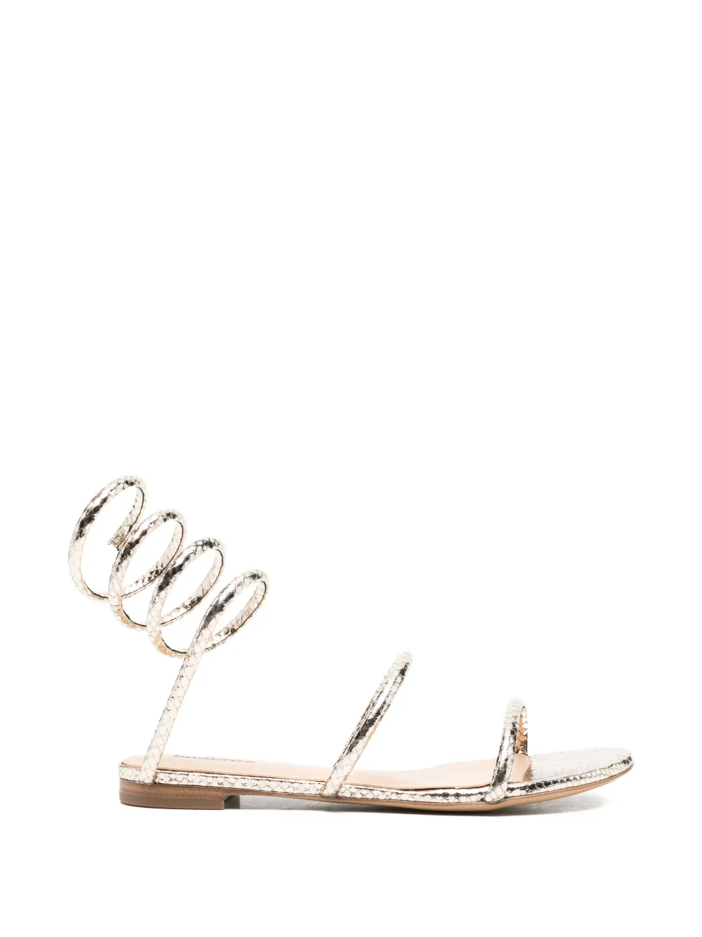 Lola Cruz Greta spiral strap flat sandals - Oro