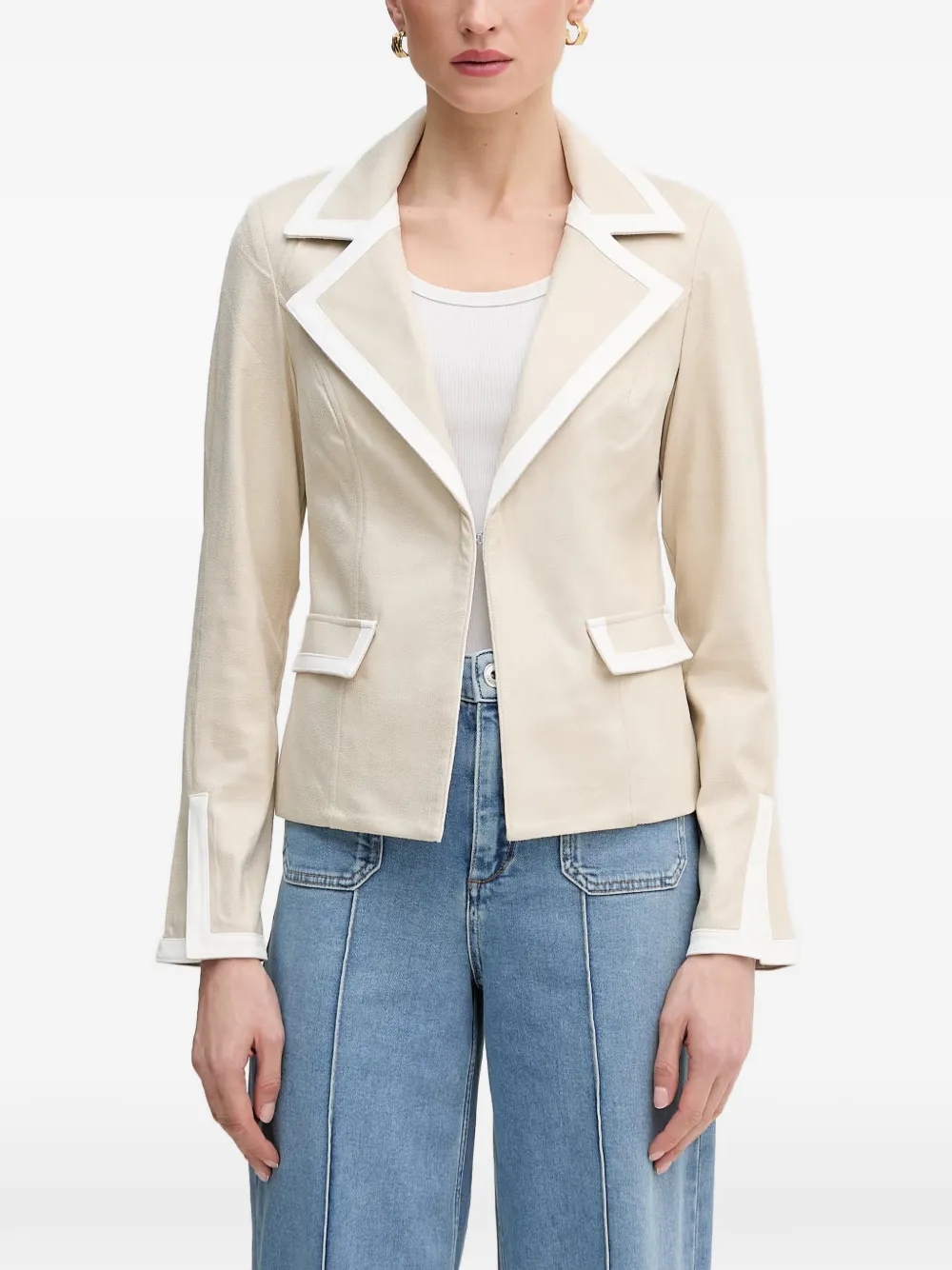 Joseph Ribkoff contrast-trim blazer - Toni neutri