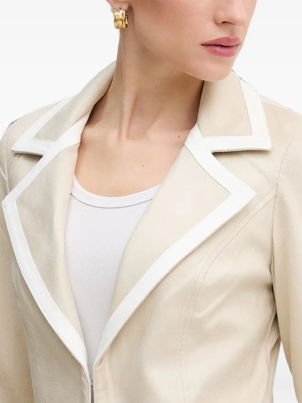 Joseph Ribkoff contrast-trim blazer Beige