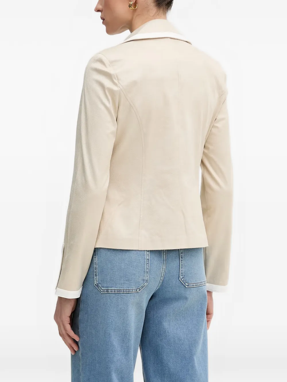 Joseph Ribkoff contrast-trim blazer Beige