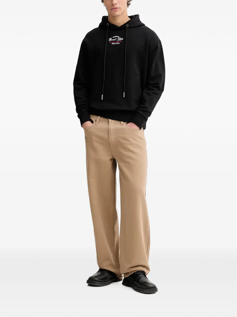 Iceberg Social Club katoenen hoodie Zwart