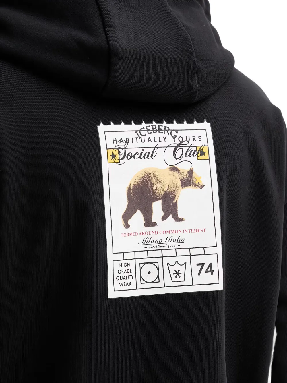 Iceberg Social Club katoenen hoodie Zwart