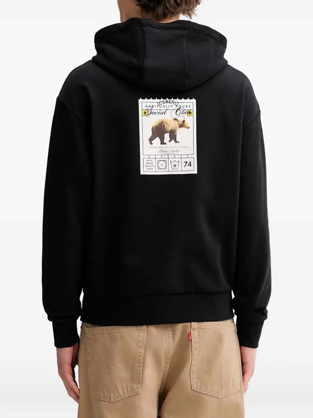 Iceberg Social Club katoenen hoodie Zwart