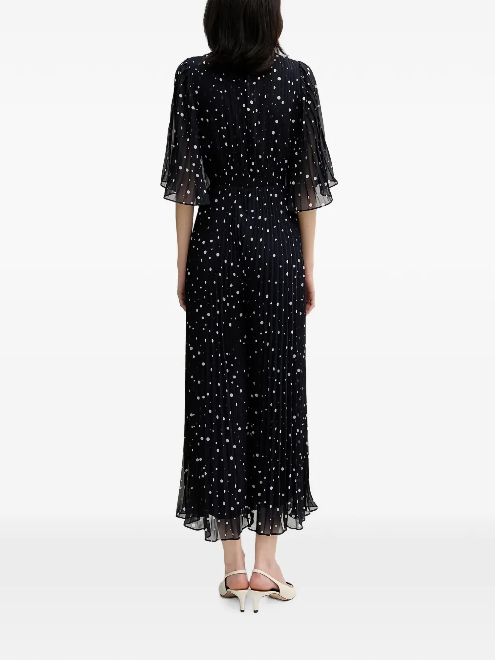 Joseph Ribkoff Geplooide jumpsuit met stippen Blauw