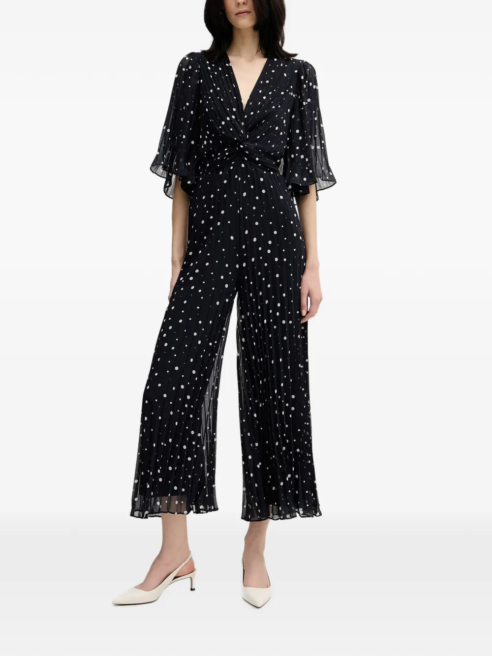 Joseph Ribkoff polka-dot pleated jumpsuit - Blu