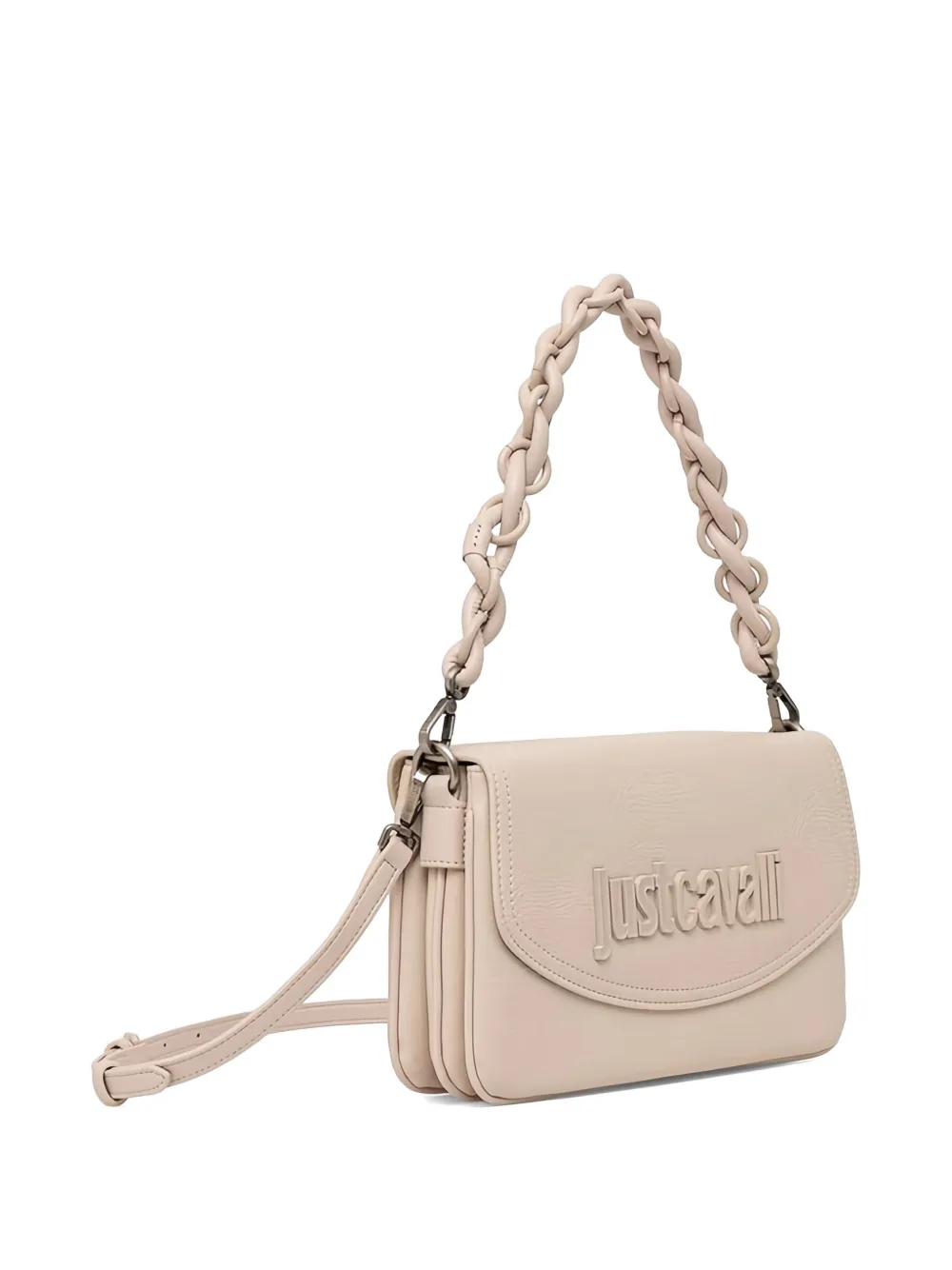 Just Cavalli Gevlochten tas met reliëf Beige