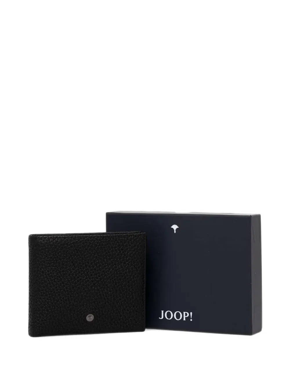 Joop! grained leather wallet Zwart