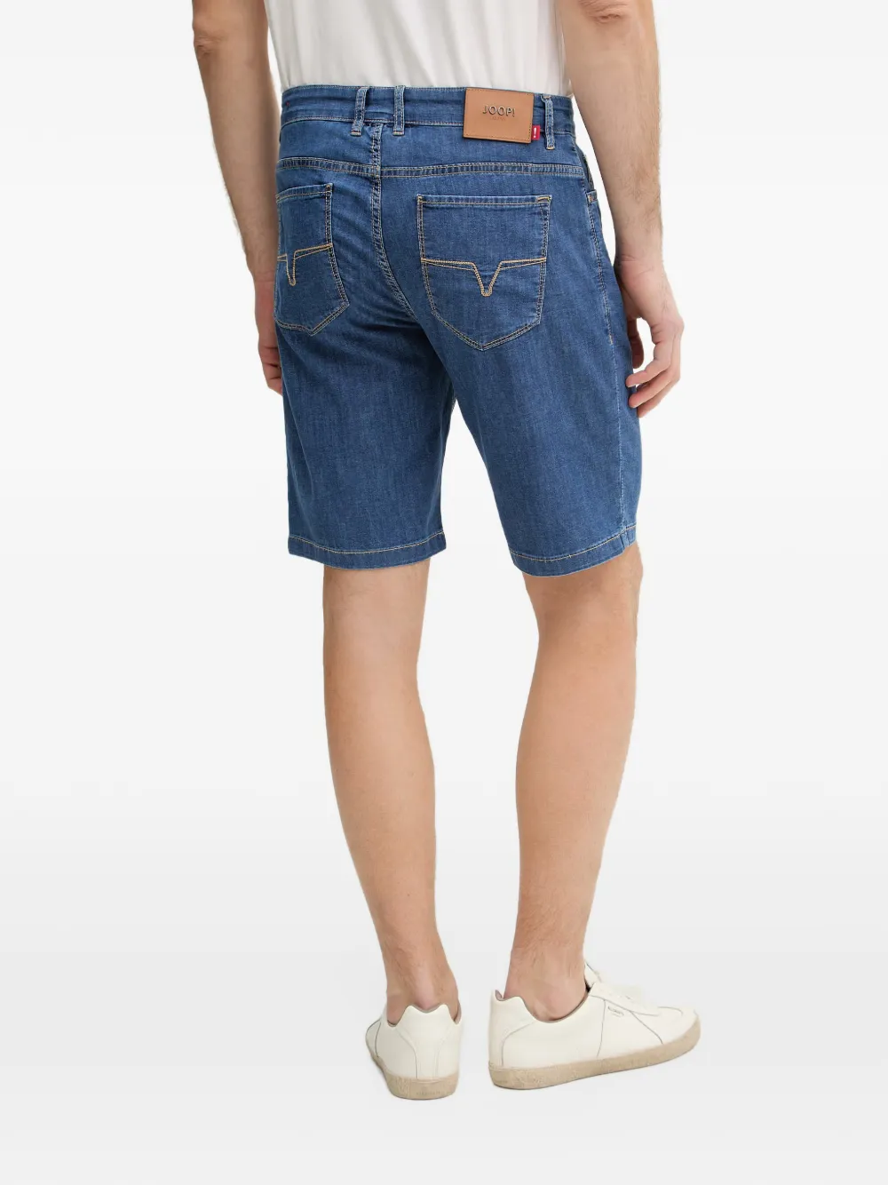 Joop! Mabrouk logo-patch denim shorts Blauw
