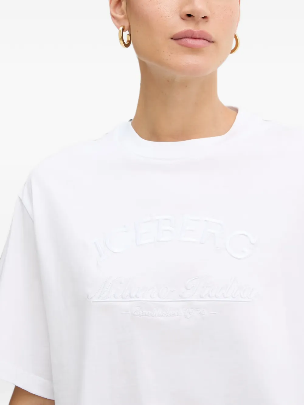 Iceberg T-shirt met geborduurd logo Wit