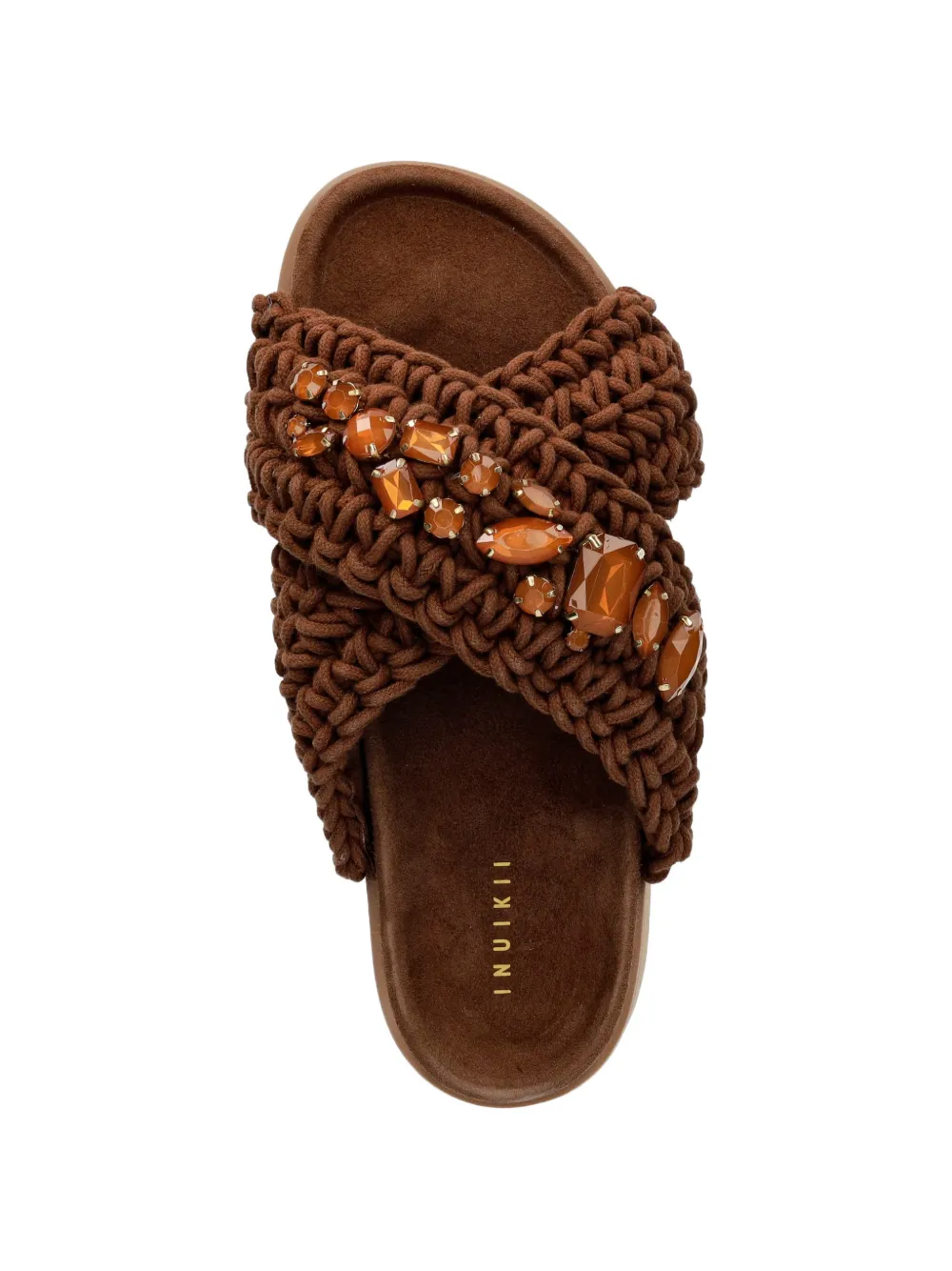 Inuikii Woven Stones crystal-embellished platform sandals Bruin