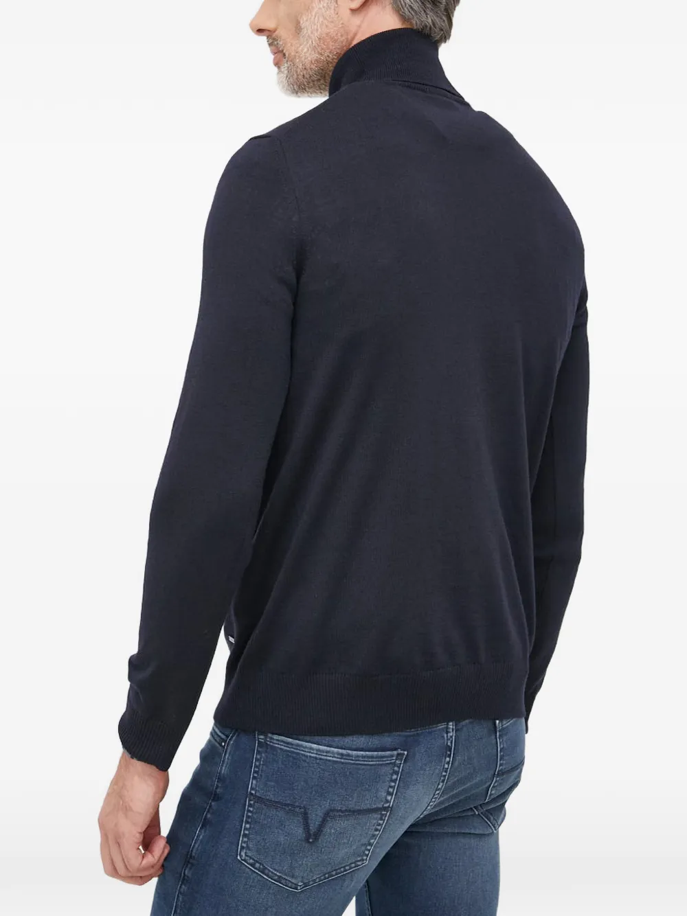 Joop! roll-neck fine-knit sweater Blauw