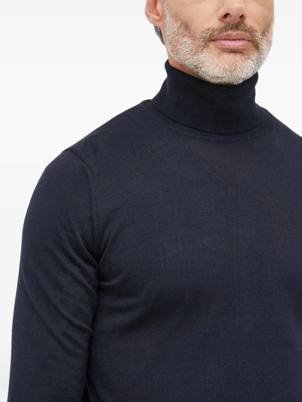 Joop! roll-neck fine-knit sweater Blauw