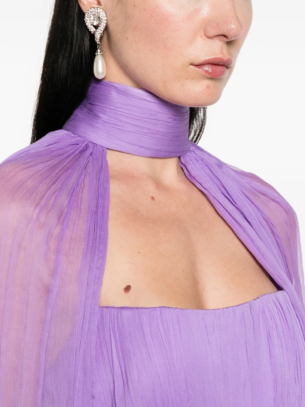 M.Marquise Lilia gedrapeerde geplooide maxi-jurk Paars