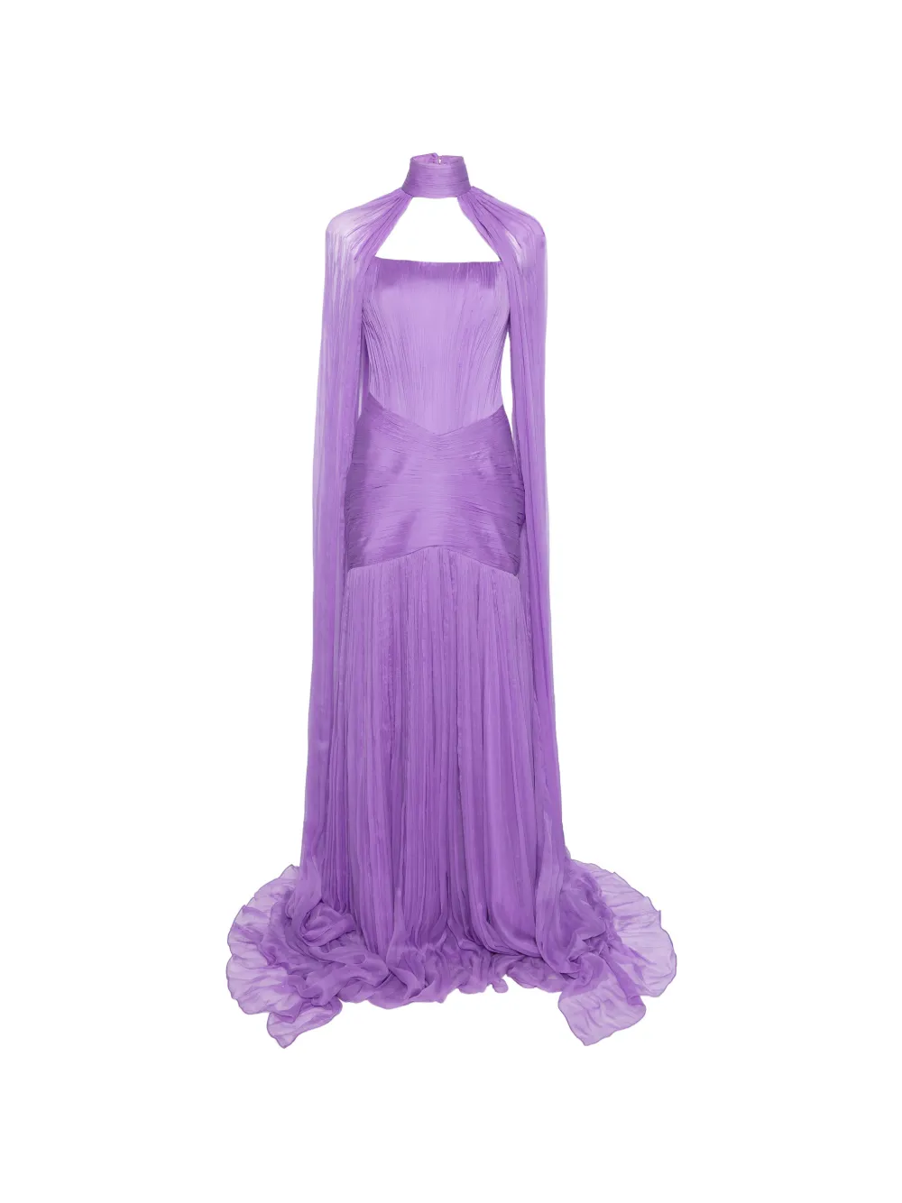 M.Marquise Lilia pleated draped maxi dress - Violett