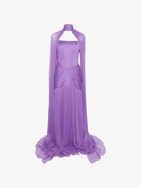 M.Marquise Lilia pleated draped maxi dress