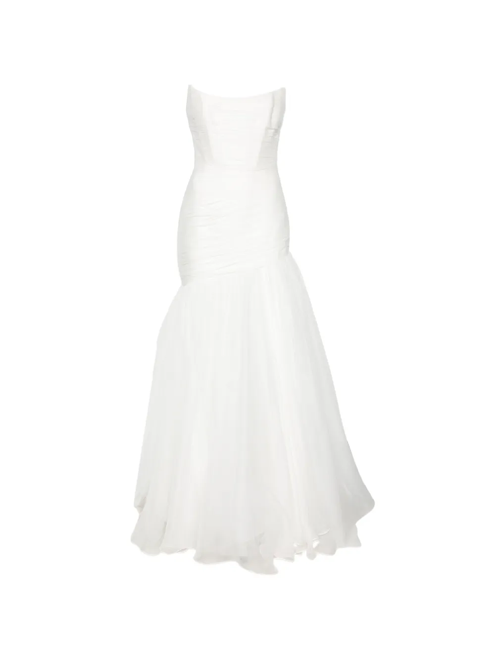 M.Marquise Adeline draped strapless maxi dress - Toni neutri