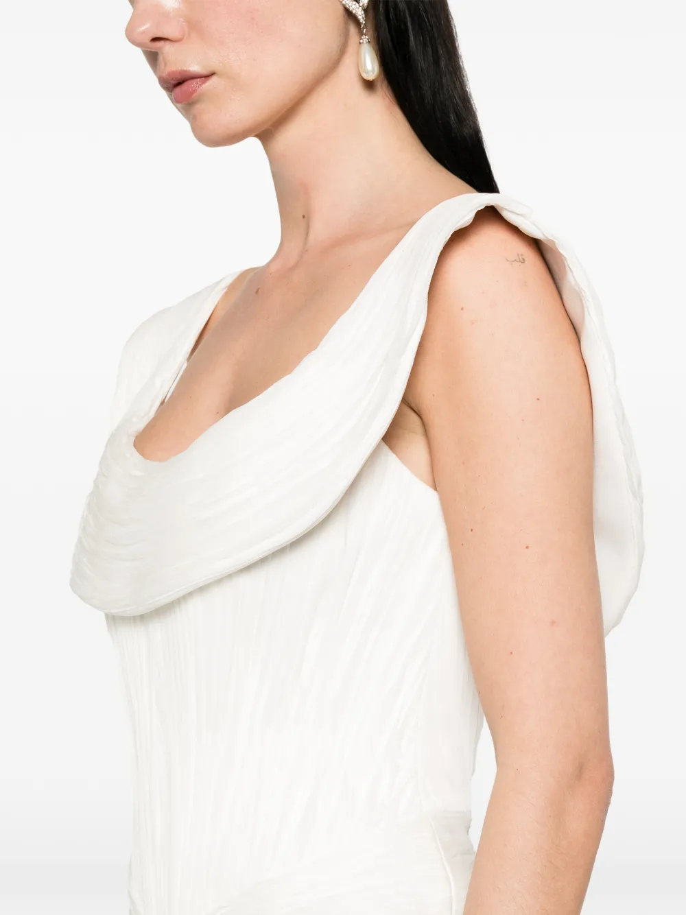 M.Marquise Elva gedrapeerde maxi-jurk Beige