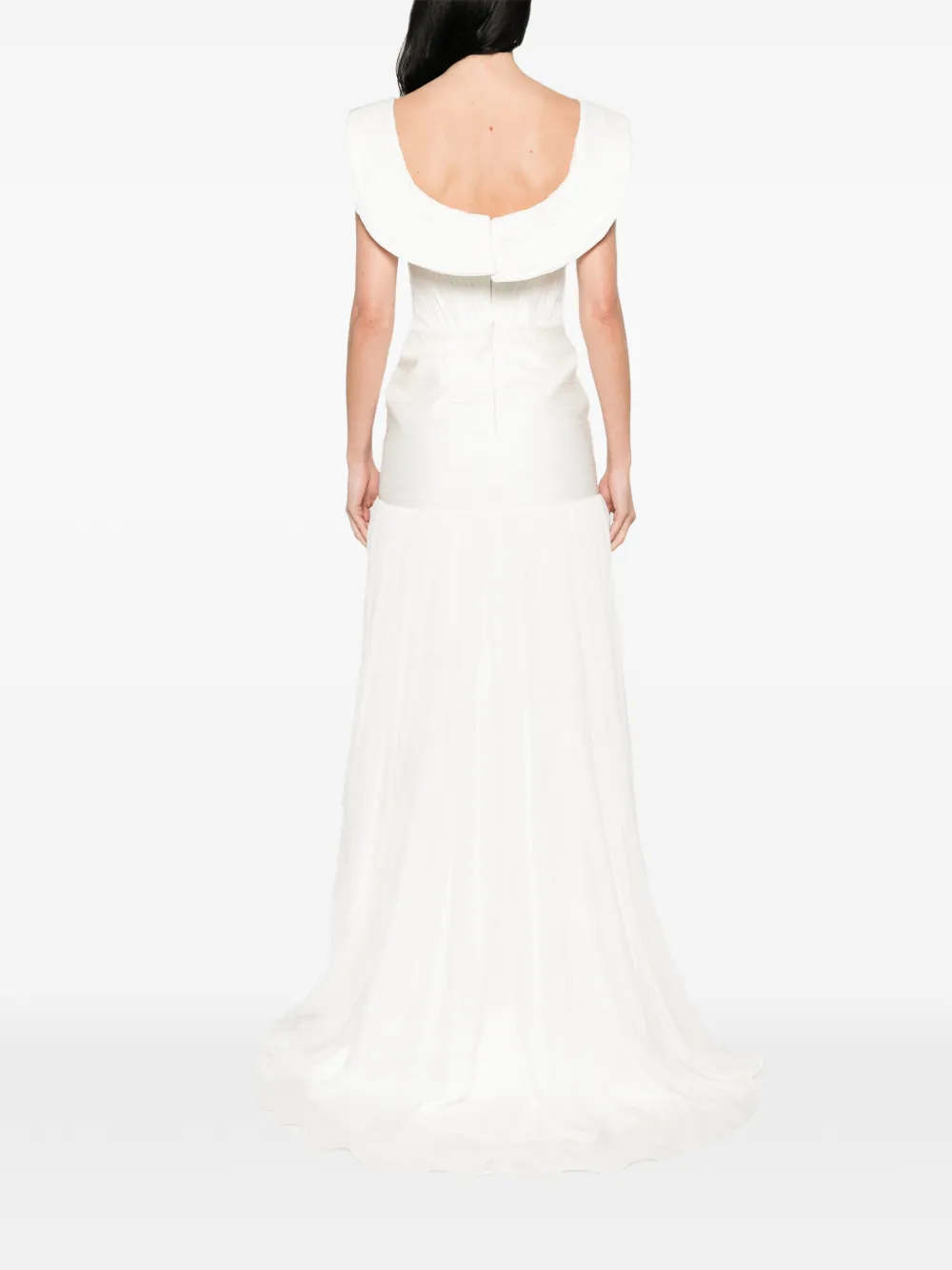 M.Marquise Elva gedrapeerde maxi-jurk Beige
