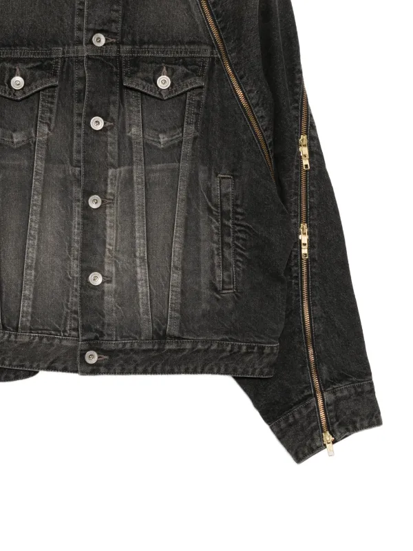 Doublet filleted-zip Denim Jacket | Grey | FARFETCH ID
