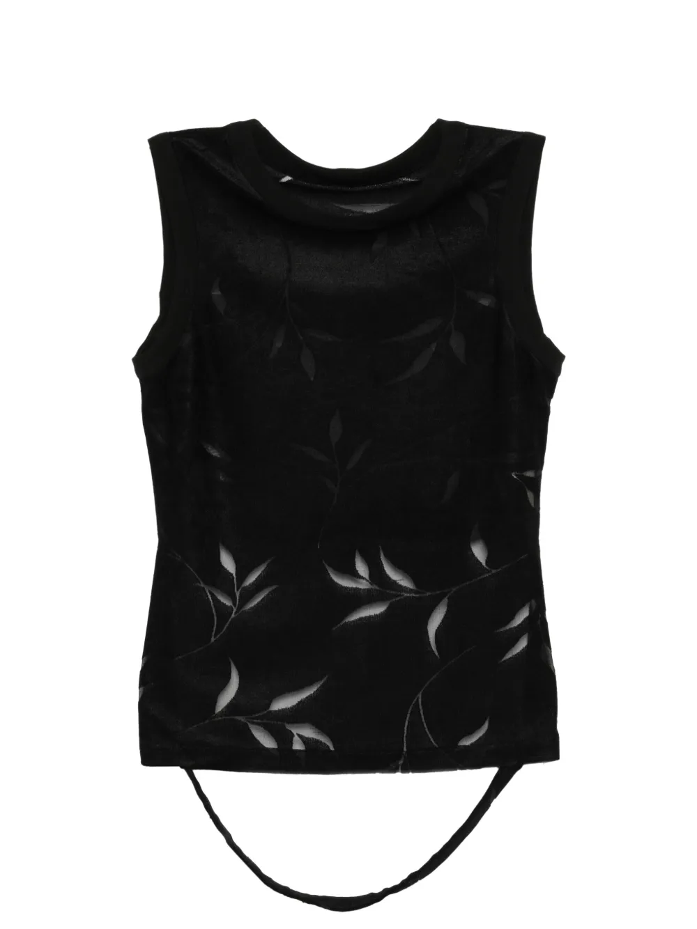 Quetsche leaf-print sleeveless top - Nero