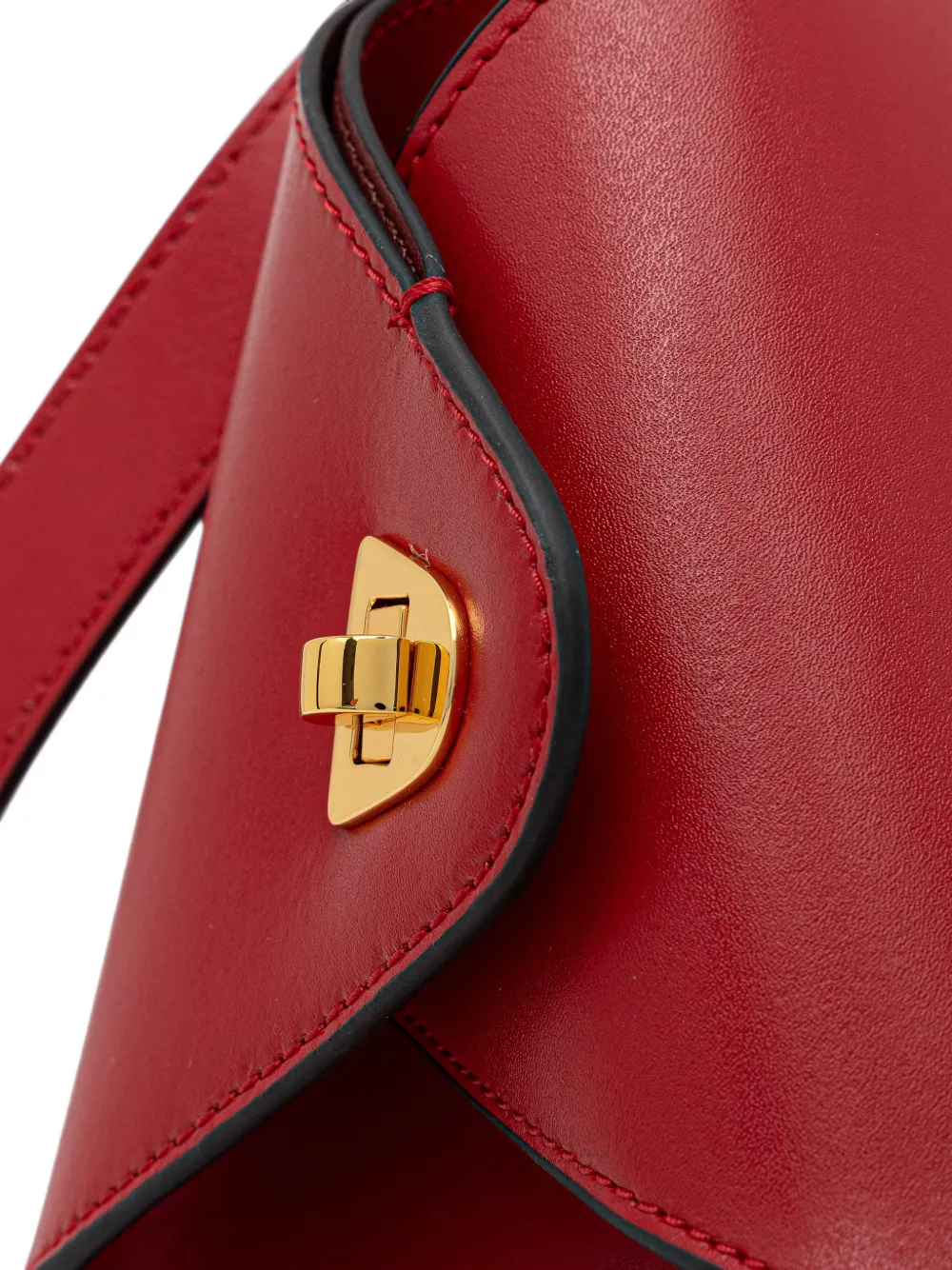 Coccinelle Kalfsleren schoudertas met logoprint Rood