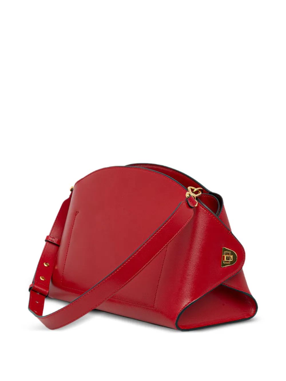 Coccinelle Kalfsleren schoudertas met logoprint Rood