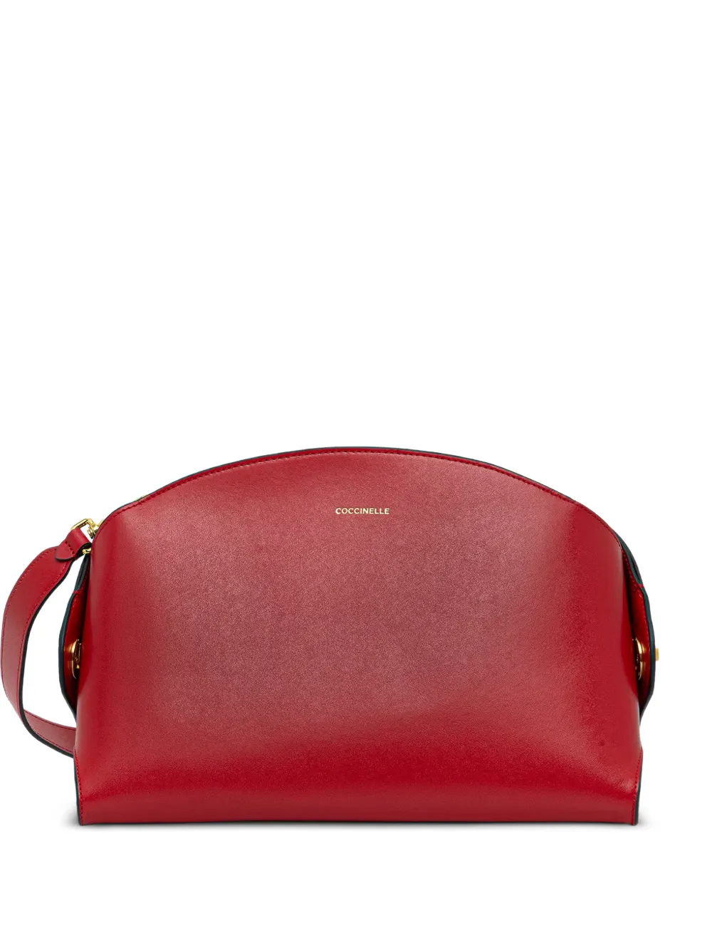 Coccinelle logo-print calf leather shoulder bag - Rosso