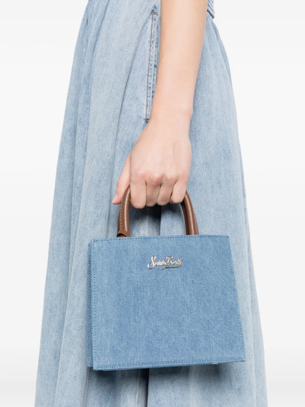 MC2 Saint Barth Shopper met logoplakkaat Blauw