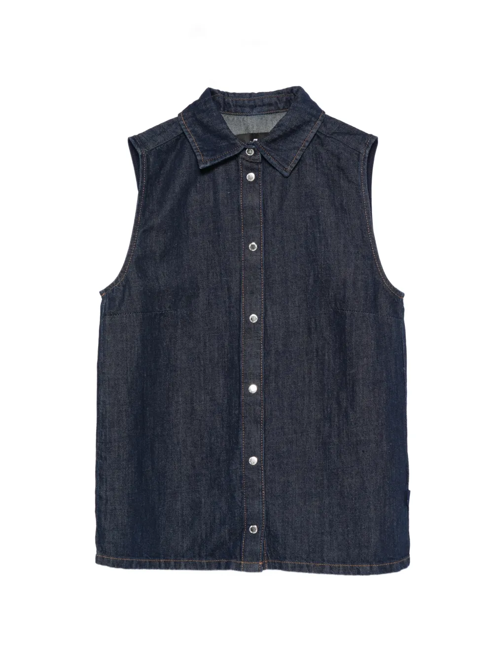 7 For All Mankind snap-button sleeveless shirt - Blu