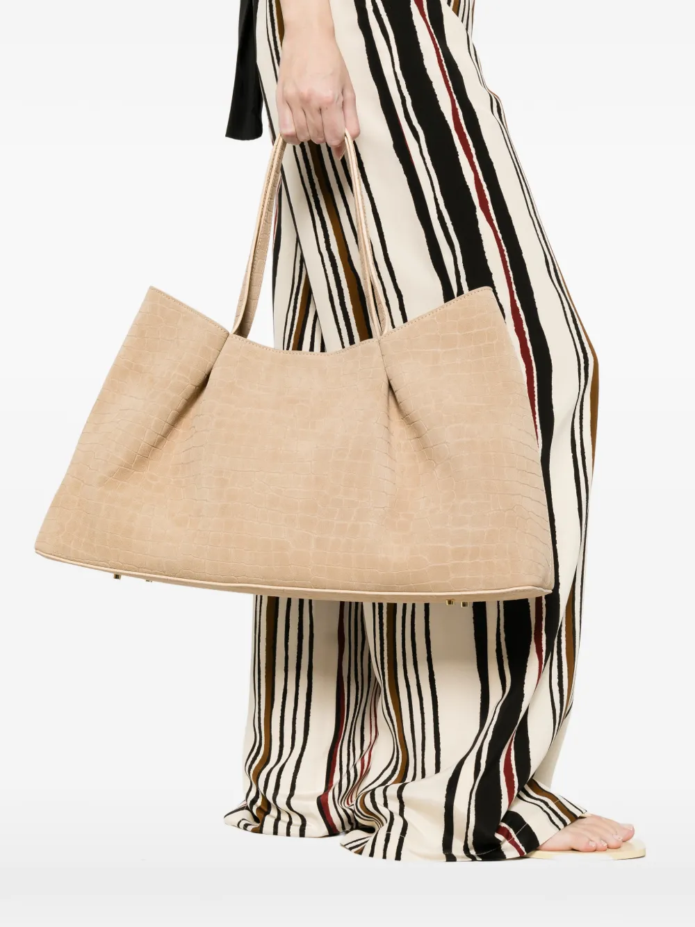  Elleme Dimple Crocodile-effect Tote Bag - Neutrals 