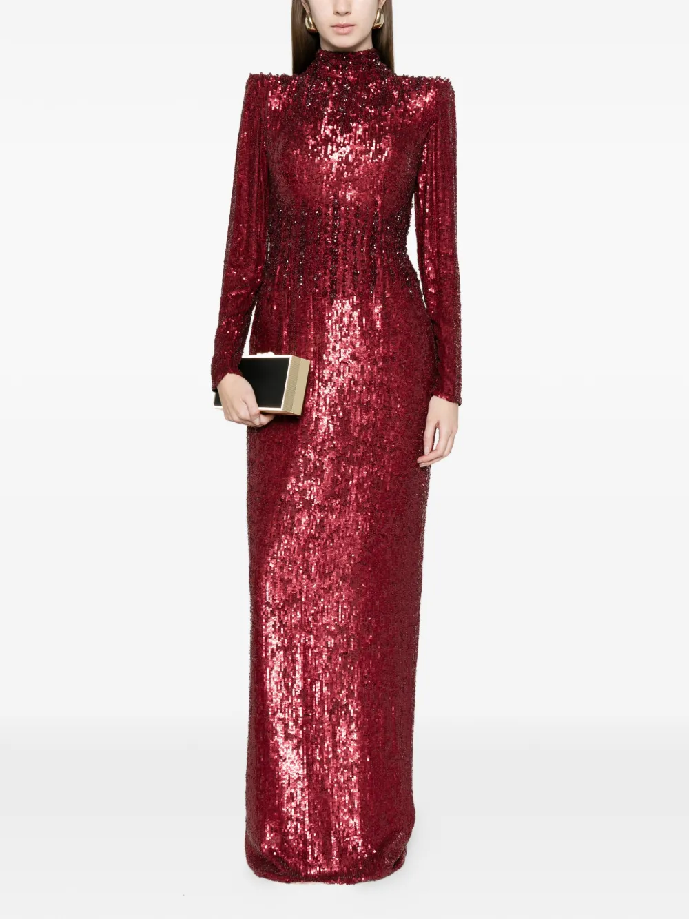  M.marquise Ruby Sequin-embellishment Maxi Dress - Red 