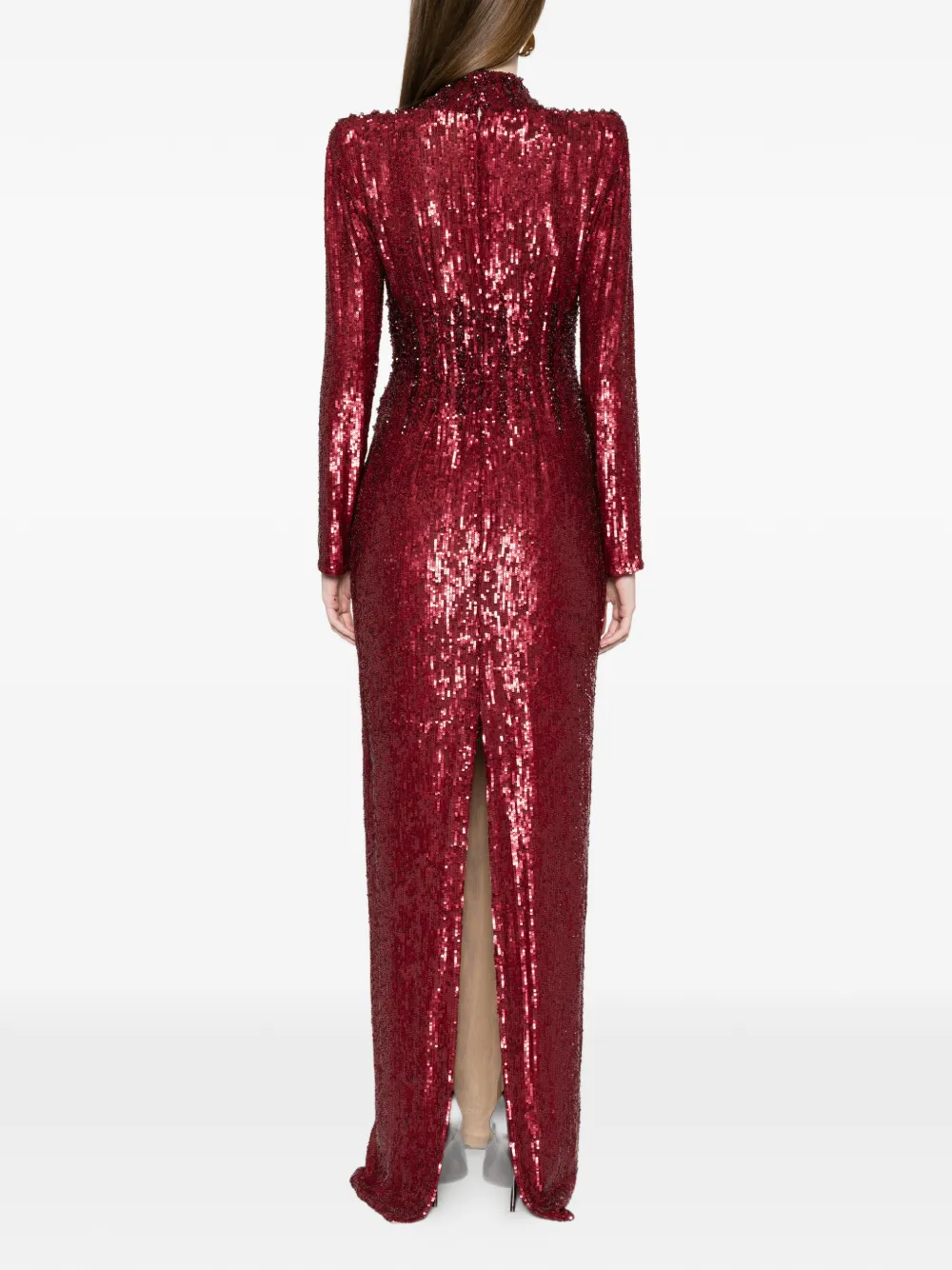 M.Marquise Ruby maxi-jurk verfraaid met pailletten Rood